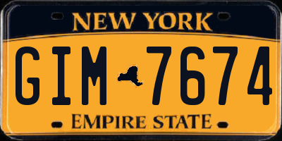 NY license plate GIM7674