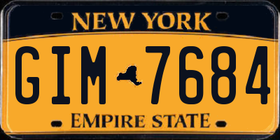 NY license plate GIM7684
