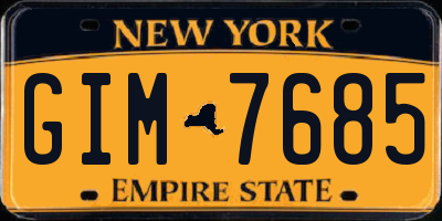 NY license plate GIM7685