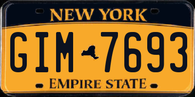 NY license plate GIM7693