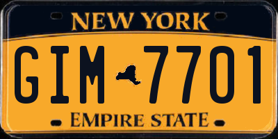NY license plate GIM7701