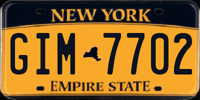 NY license plate GIM7702