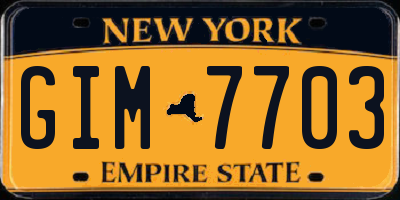 NY license plate GIM7703