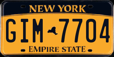 NY license plate GIM7704
