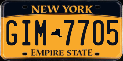 NY license plate GIM7705