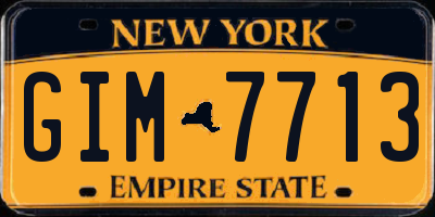 NY license plate GIM7713