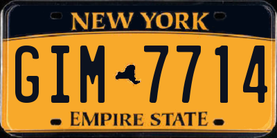 NY license plate GIM7714