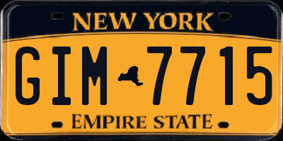 NY license plate GIM7715