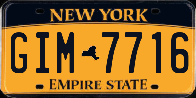 NY license plate GIM7716