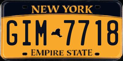 NY license plate GIM7718