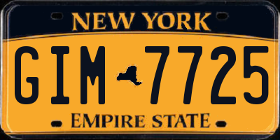 NY license plate GIM7725