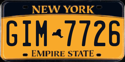 NY license plate GIM7726