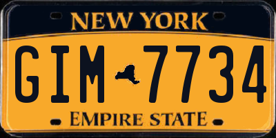 NY license plate GIM7734
