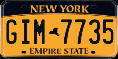 NY license plate GIM7735
