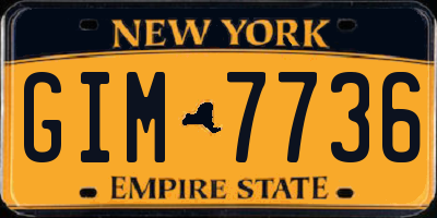 NY license plate GIM7736