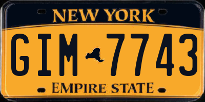 NY license plate GIM7743