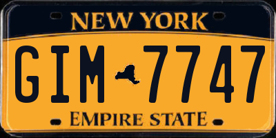 NY license plate GIM7747