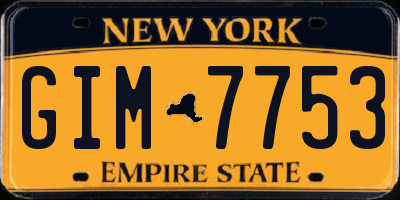 NY license plate GIM7753