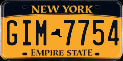 NY license plate GIM7754