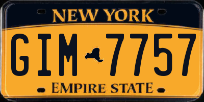 NY license plate GIM7757
