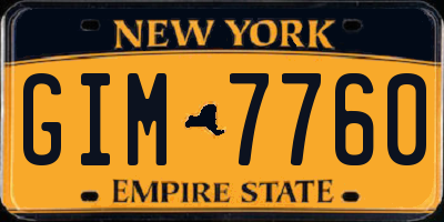 NY license plate GIM7760