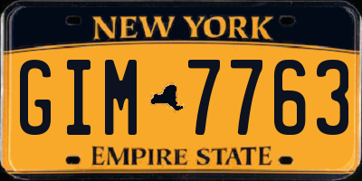 NY license plate GIM7763
