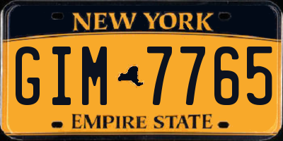 NY license plate GIM7765