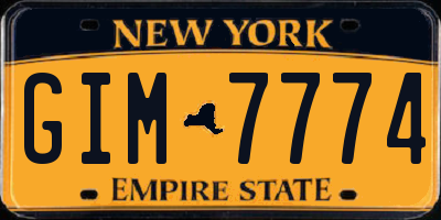 NY license plate GIM7774