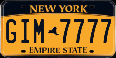 NY license plate GIM7777
