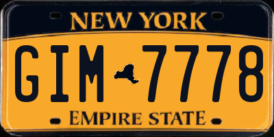 NY license plate GIM7778