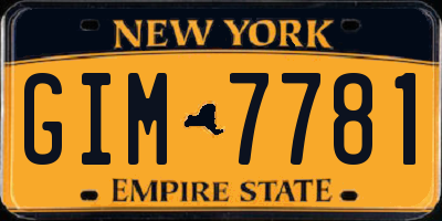NY license plate GIM7781