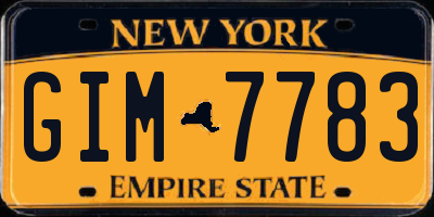 NY license plate GIM7783