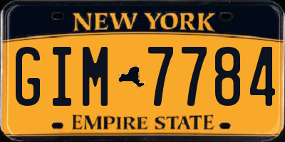 NY license plate GIM7784