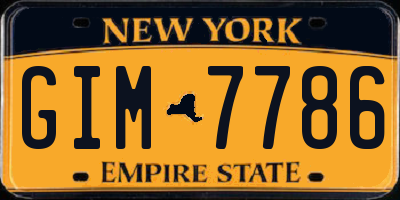 NY license plate GIM7786