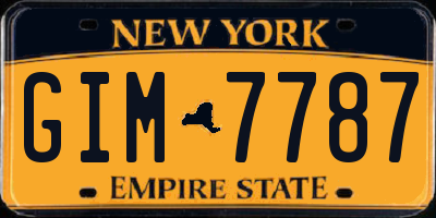 NY license plate GIM7787
