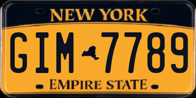 NY license plate GIM7789