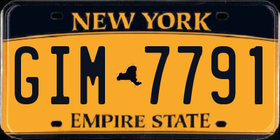 NY license plate GIM7791