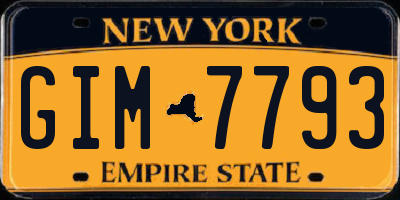 NY license plate GIM7793