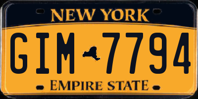NY license plate GIM7794