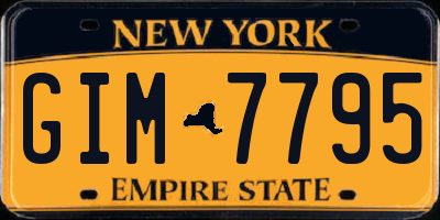 NY license plate GIM7795