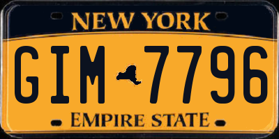 NY license plate GIM7796