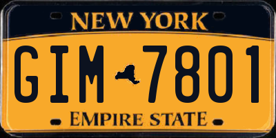 NY license plate GIM7801
