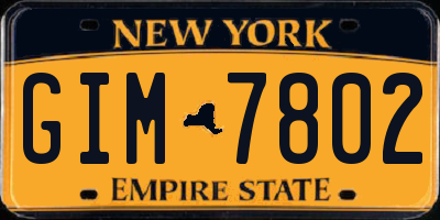 NY license plate GIM7802