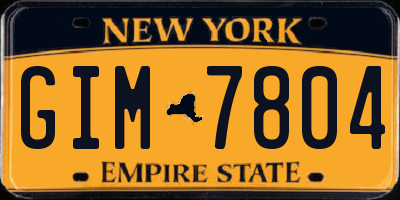 NY license plate GIM7804