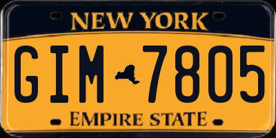 NY license plate GIM7805