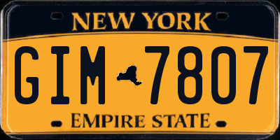 NY license plate GIM7807