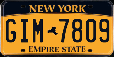 NY license plate GIM7809