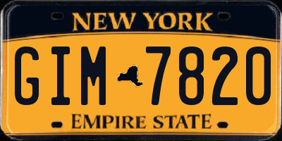 NY license plate GIM7820