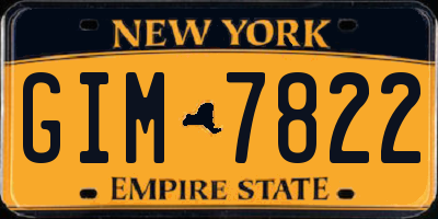 NY license plate GIM7822