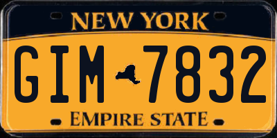 NY license plate GIM7832